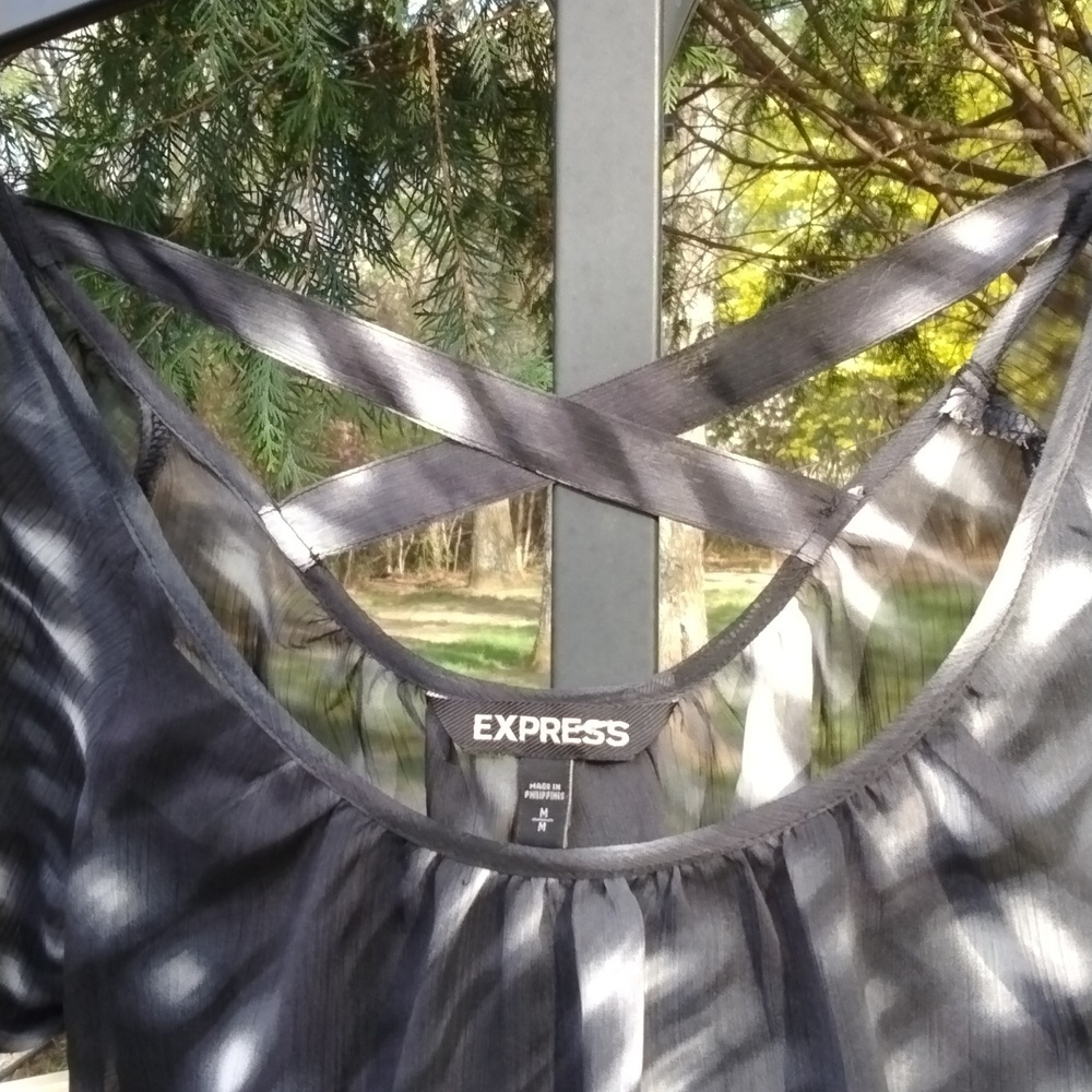 Express Women's black and white mini dress Sz med - Picture 5 of 13